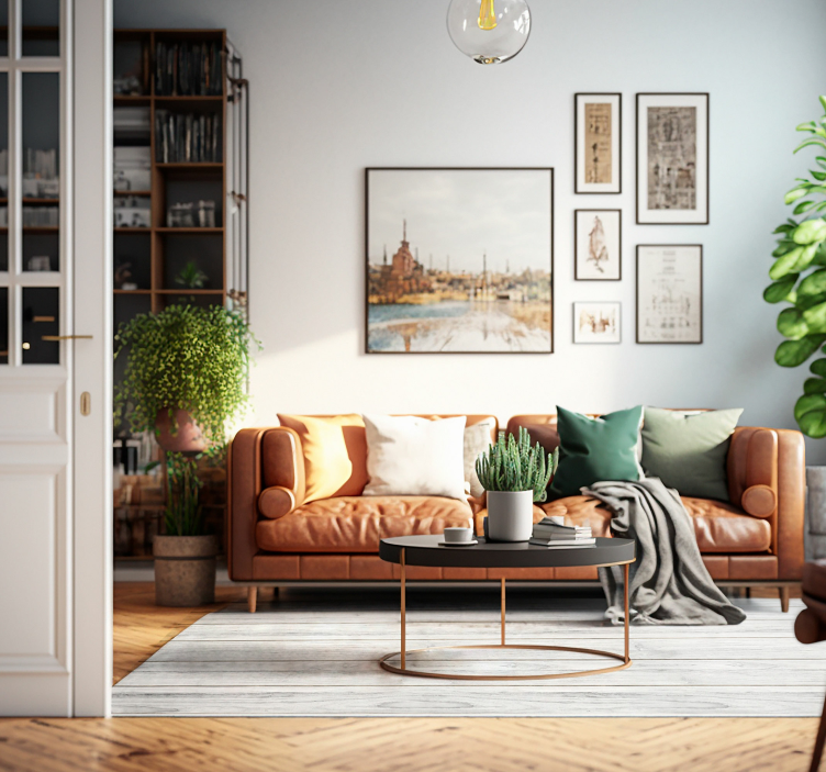 Beyaz ahşap tarzı vinil halı - TenStickers