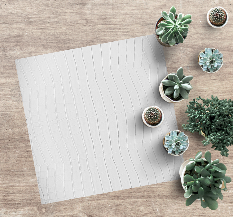 Beyaz deri dokulu kare vinil halı - TenStickers