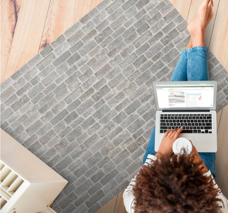 Beyaz tuğla rustik tarzı taş yer karoları - TenStickers