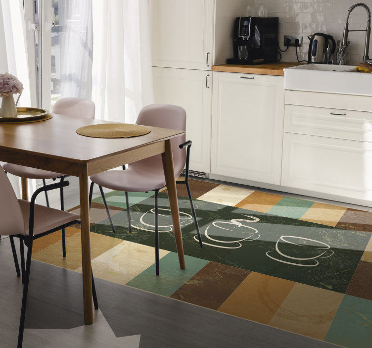 Fincan kahve reklam özel halı - TenStickers