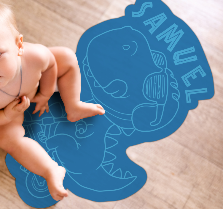 Kişiselleştirilmiş bisiklet minderi üzerinde süper dinozor - TenStickers