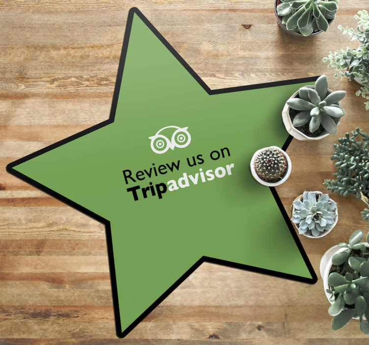Bizi tripadvisor'da değerlendirin cümleleri ile pvc halı - TenStickers
