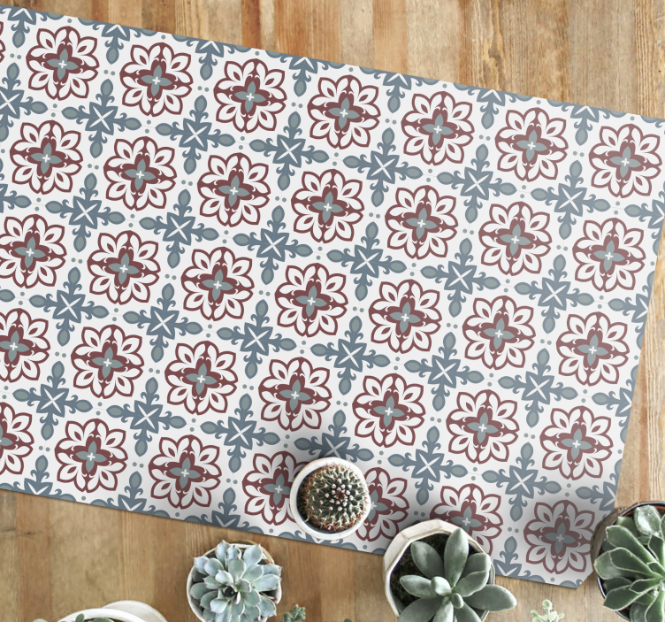 Botanik esintili element mozaic pvc halı - TenStickers