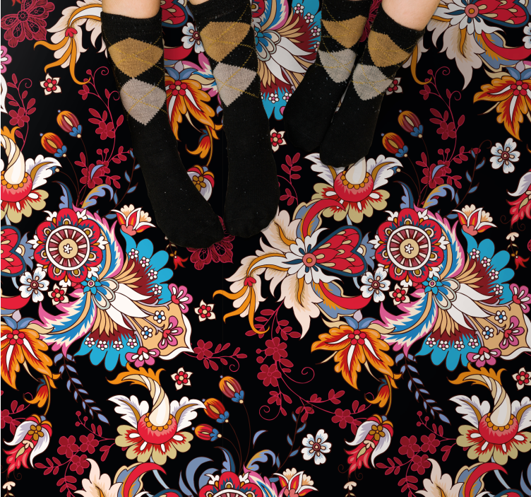 Botanik ilham mandala pvc halı - TenStickers