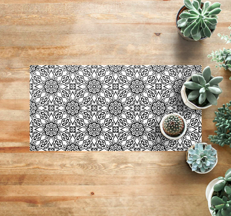 Botanik motif mandala pvc halı - TenStickers