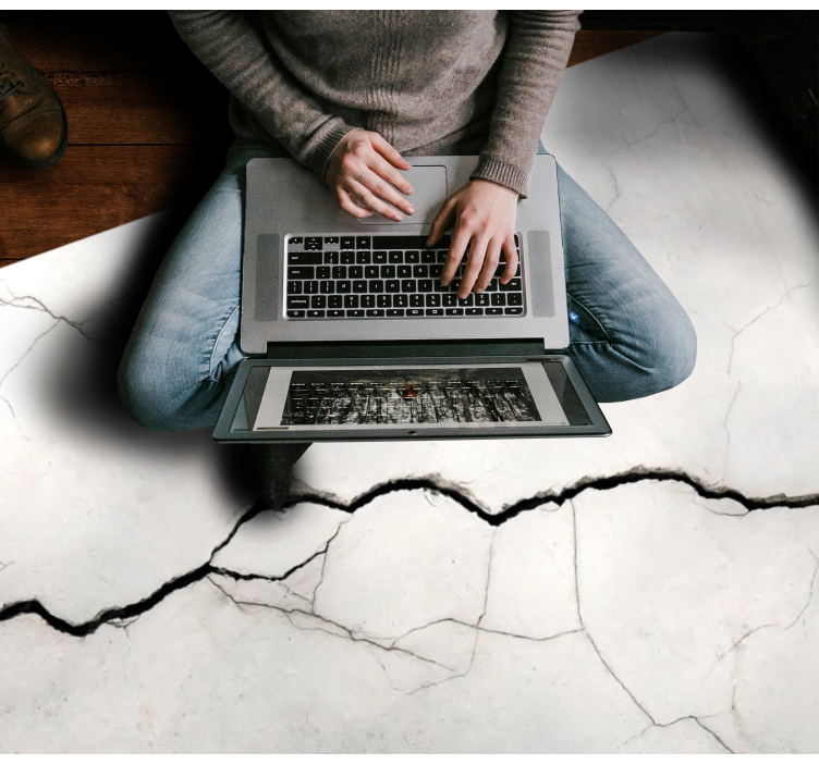 Buruşuk beyaz taklit Mermer vinil halı - TenStickers