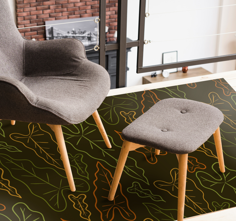 Büyük tropikal yapraklar çiçek halı - TenStickers