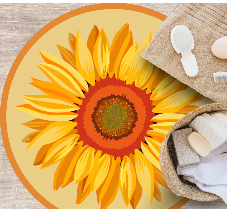 Büyük turuncu ayçiçeği çiçek halısı - TenStickers