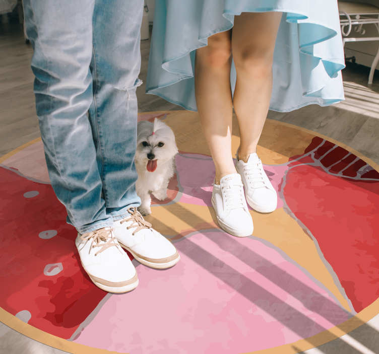 Canlı çiçek motifleri giriş salonu pvc halı - TenStickers