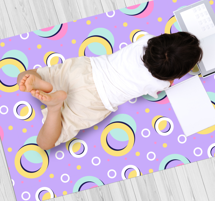 Canlı dairesel elemanlar pvc halı - TenStickers