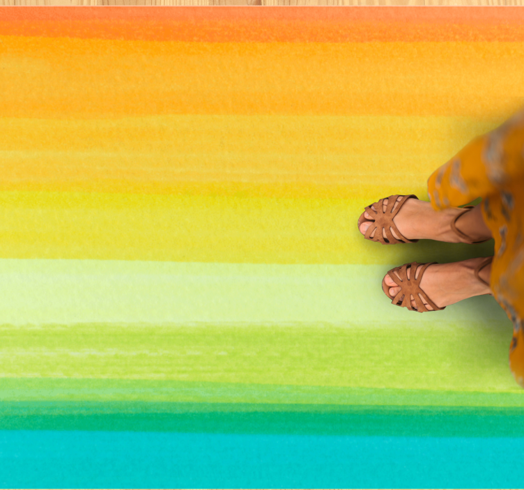 Canlı degrade çizgiler oturma odası pvc halı - TenStickers