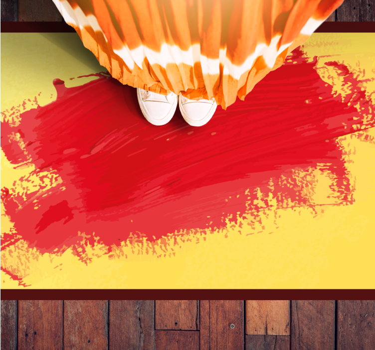 Canlı fırça darbeleri modern pvc halı - TenStickers