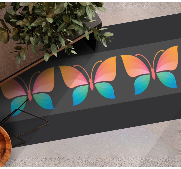 Canlı kelebek konsepti doğa pvc halı - TenStickers