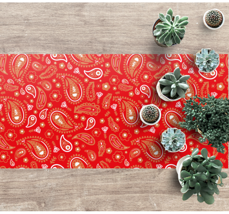 Canlı paisley baskı mozaic pvc halı - TenStickers