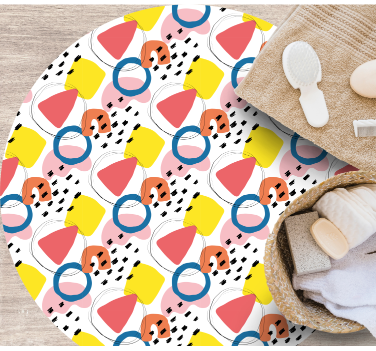 Canlı şekil düzenlemeleri minimalist pvc halı - TenStickers