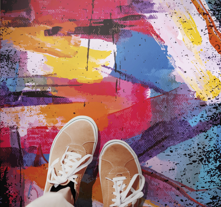 Canlı soyut sıçrama modern pvc halı - TenStickers