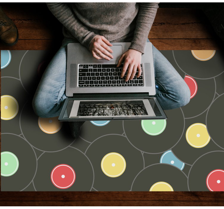 Canlı vinil diskler gençler pvc halı - TenStickers