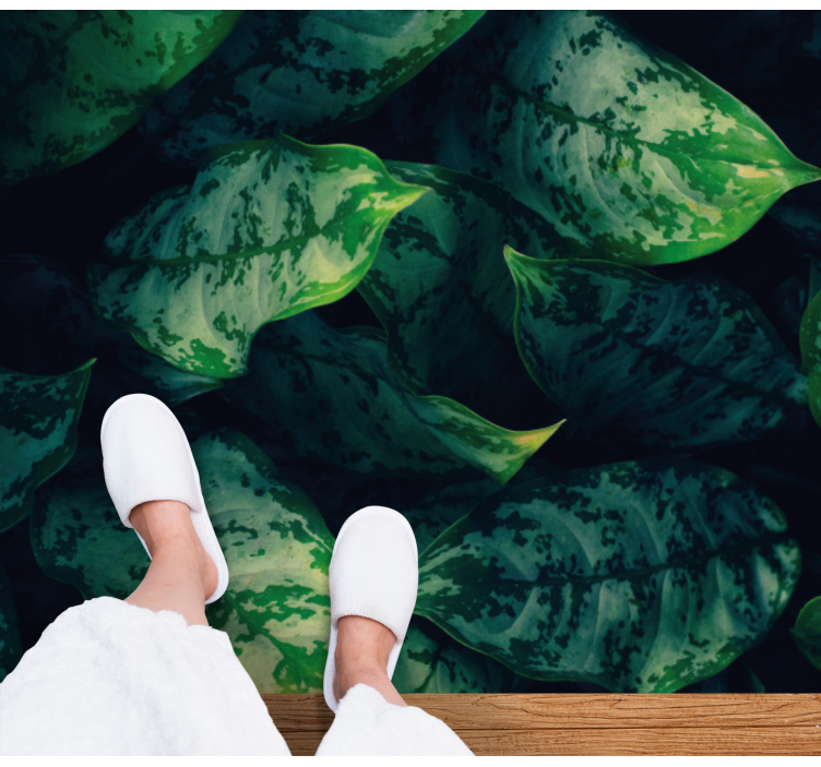 Canlı yeşil yapraklar doğa pvc halı - TenStickers