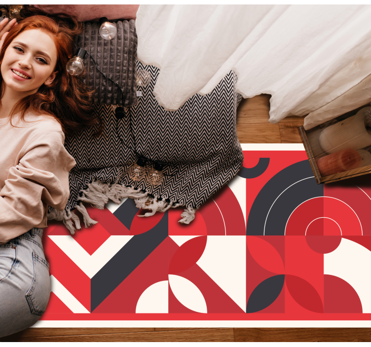 Cesur soyut şekiller geometrik pvc halı - TenStickers