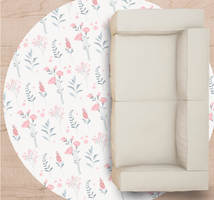 çiçek desenli kompozisyon çiçekler ve bitkiler pvc halı - TenStickers