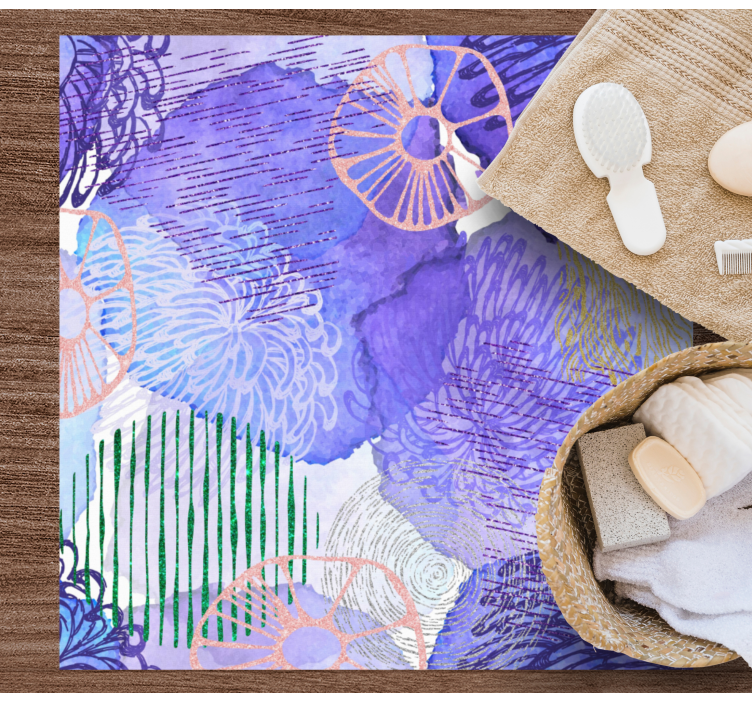 çiçek girdap desenleri banyo pvc halı - TenStickers