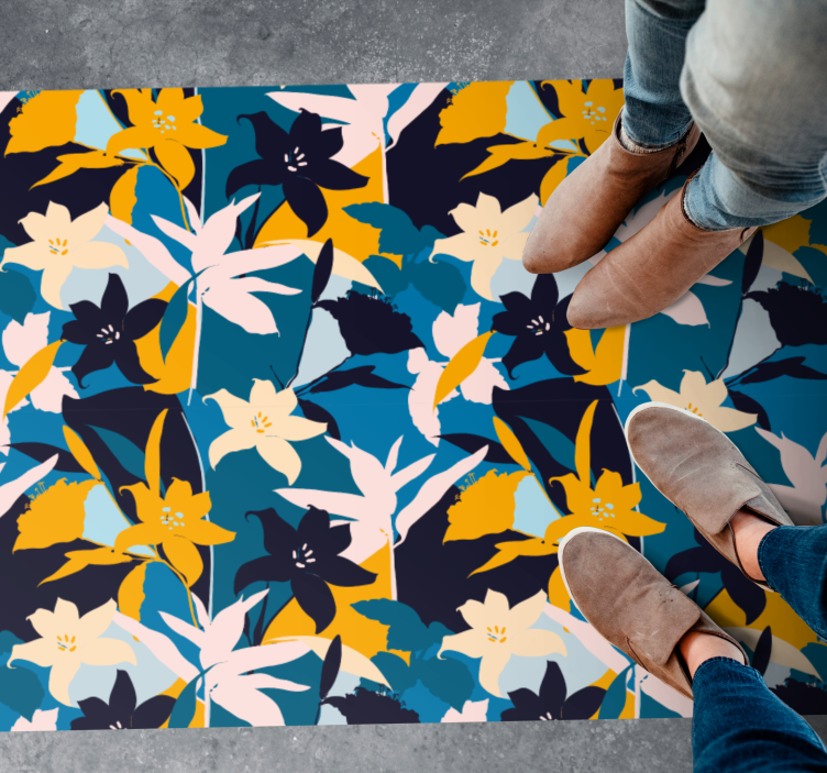 çiçek motifi çiçekler ve bitkiler pvc halı - TenStickers