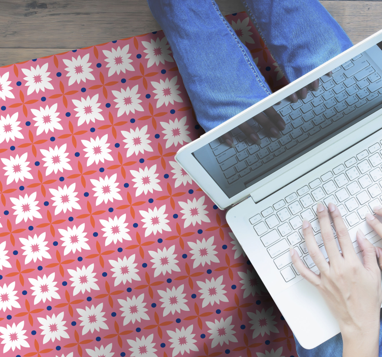 çiçek renkli fayans mozaik yer karoları - TenStickers