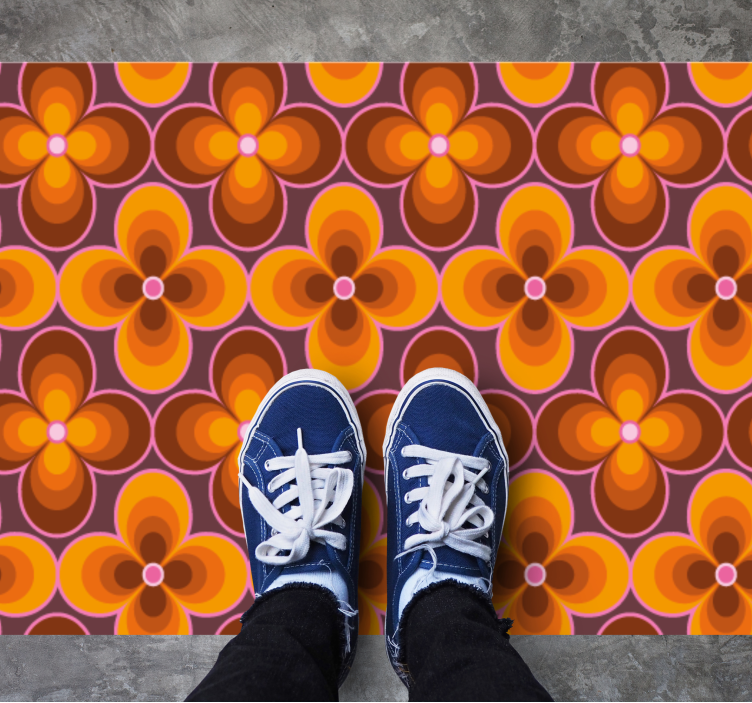 çiçek retro harika desen dikdörtgen kilim - TenStickers