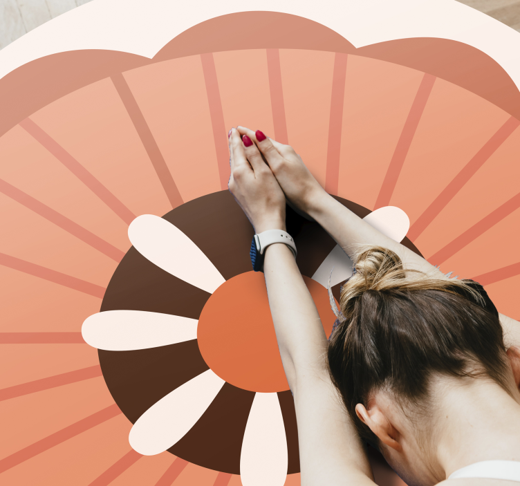 çiçekli dairesel eleman çiçekler ve bitkiler pvc halı - TenStickers