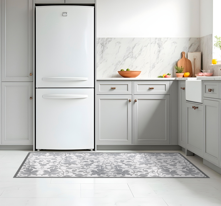 çimento damask mutfak pvc halı - TenStickers