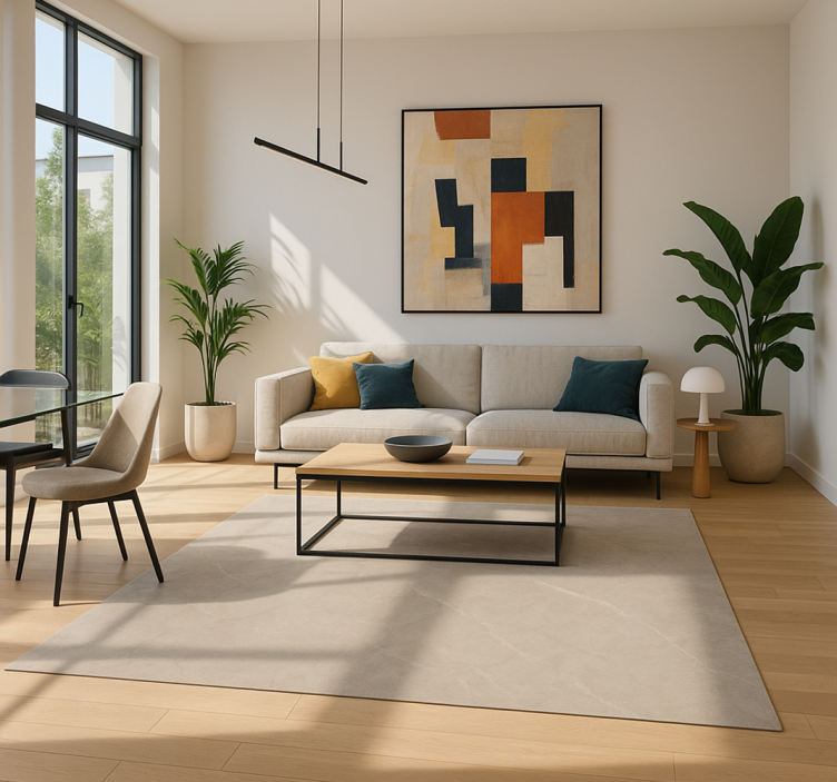 çimento düzenli fayans oturma odası pvc halı - TenStickers