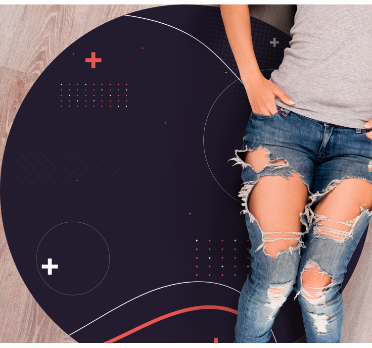 çizgiler modern halı ile noktalı resim arka plan - TenStickers