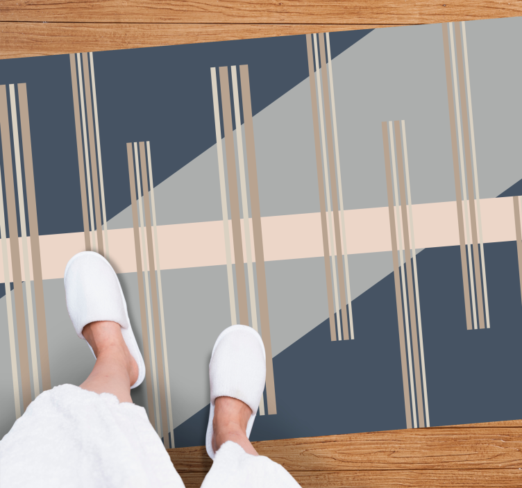 çizgili estetik çizgili pvc halı - TenStickers