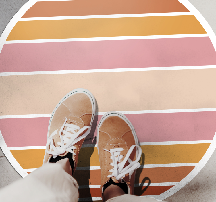 çizgili oval tasarım çizgili pvc halı - TenStickers