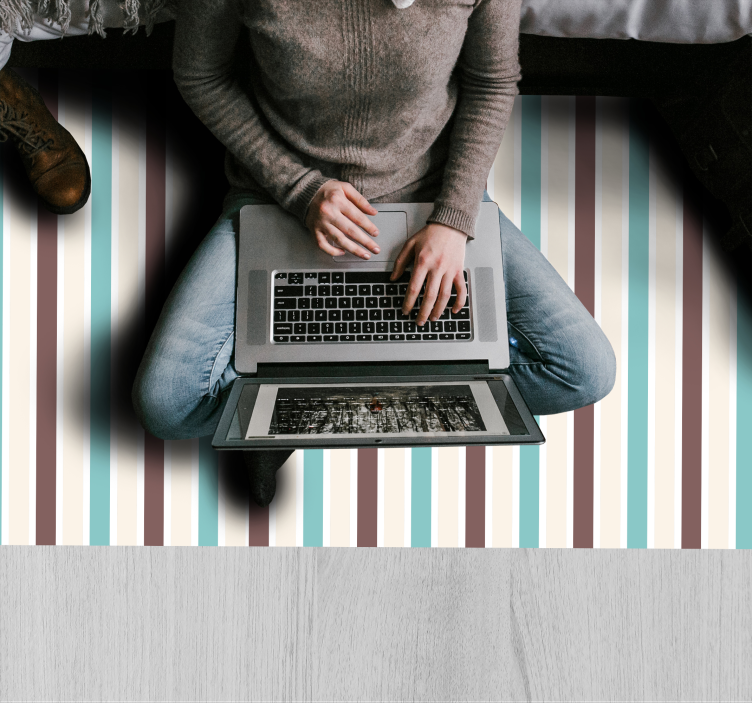 Çizgili pvc halı mavi Çizgiler spektrumu - TenStickers