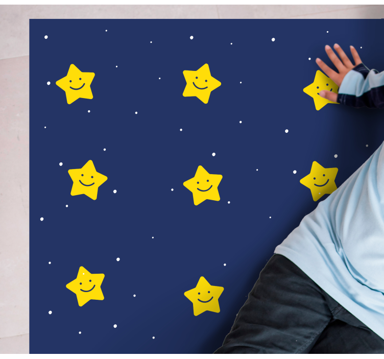 çocuklar yatak odası halısı için sarı yıldızlar - TenStickers