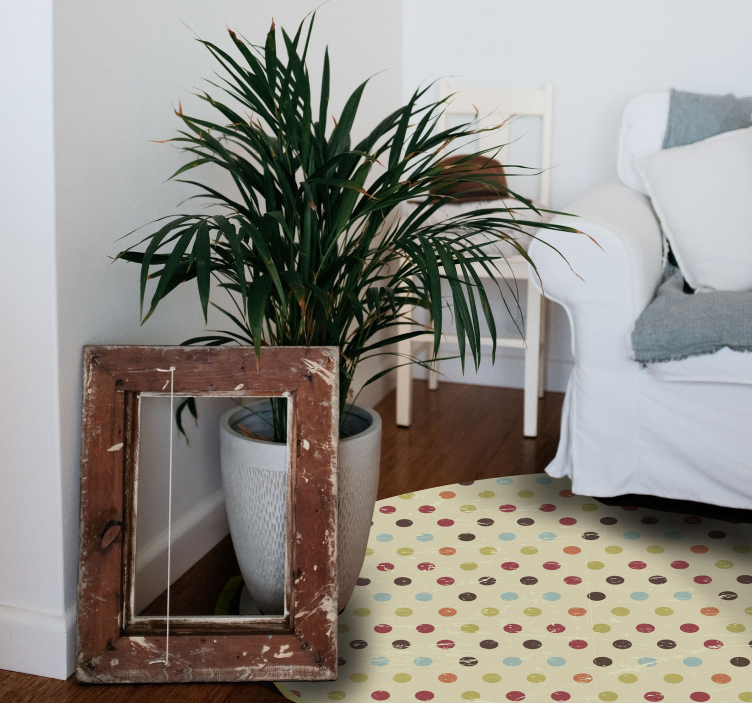 çok renkli puantiyeli geometrik halılar - TenStickers