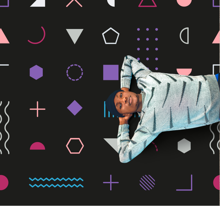 çok renkli retro şekiller geometrik kilim - TenStickers