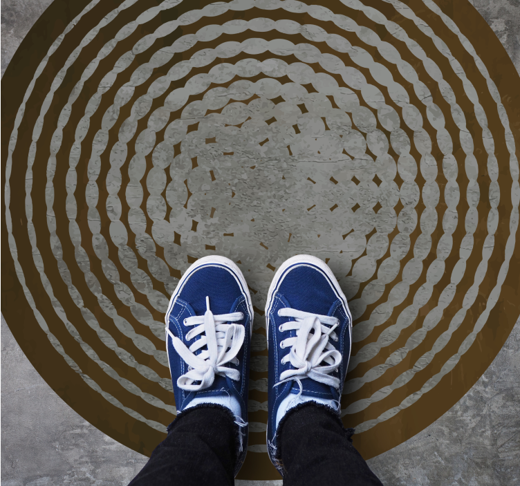 Dairesel gövde deseni ahşap etkisi pvc halı - TenStickers