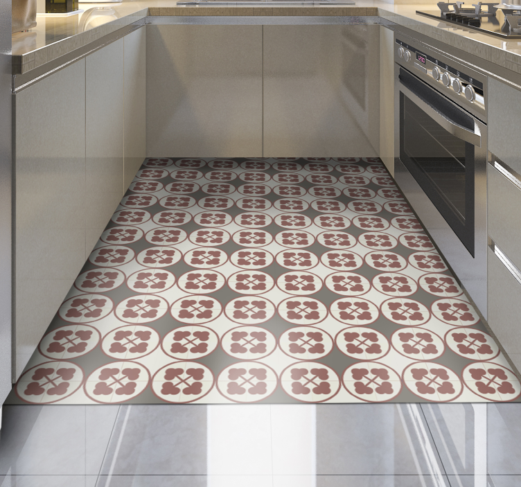 Dairesel desen fayansları Mermer vinil halı - TenStickers