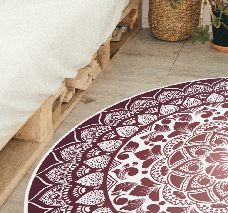 Dairesel oryantal dantel mandala vinil halı - TenStickers