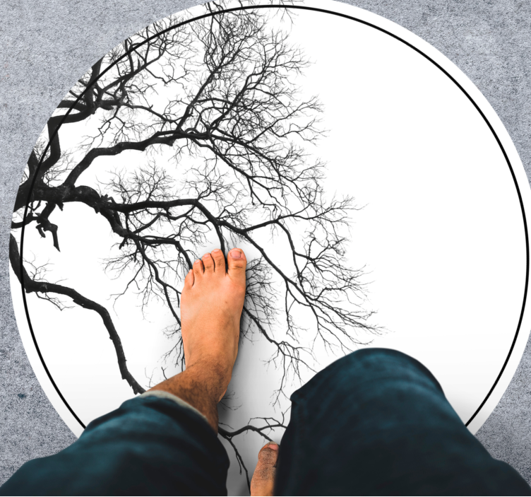 Dal siluet sanatı doğa pvc halı - TenStickers