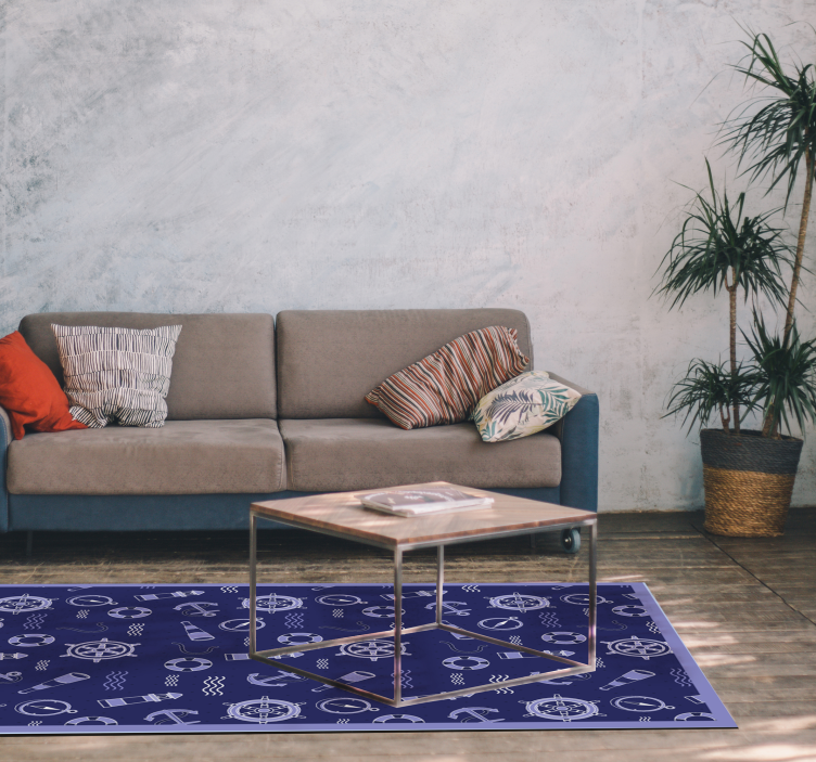 Deniz motifi oturma odası pvc halı - TenStickers