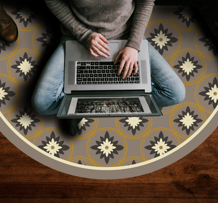 Desenli daire mozaic pvc halı - TenStickers