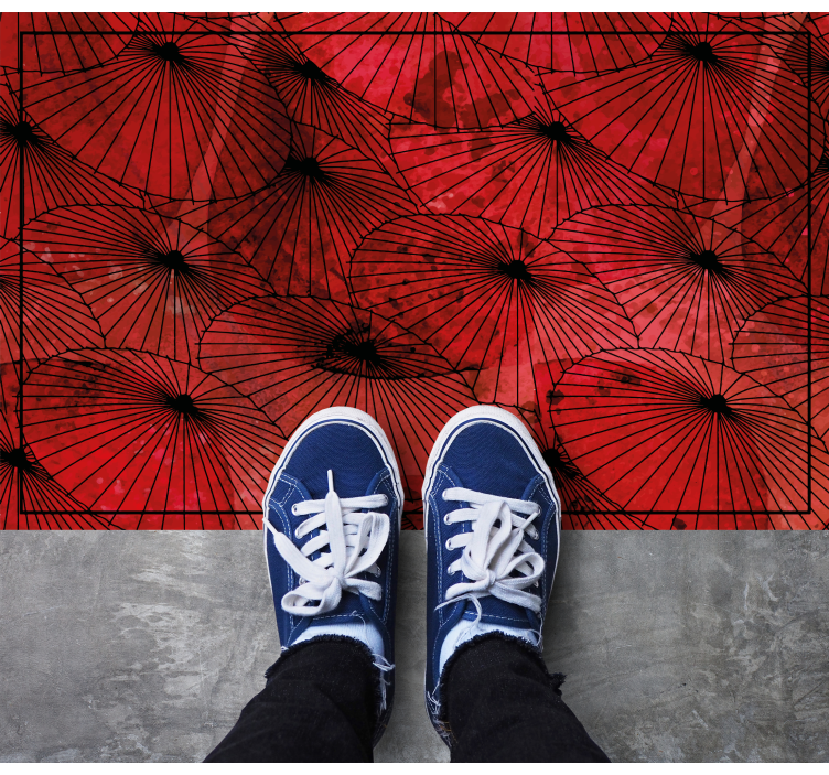 Süslemeli kırmızı doku doku pvc halı - TenStickers