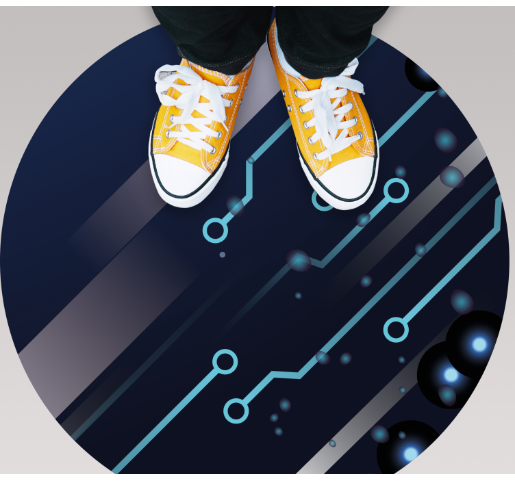 Devre kartı deseni gençler pvc halı - TenStickers