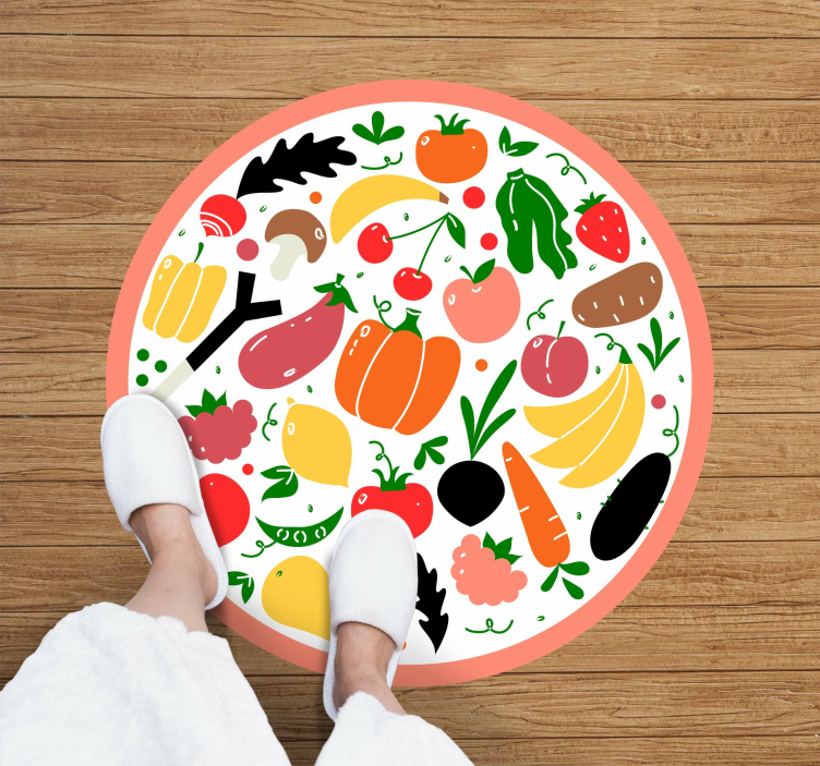 Kesintisiz sebze desen mutfak yer karoları - TenStickers