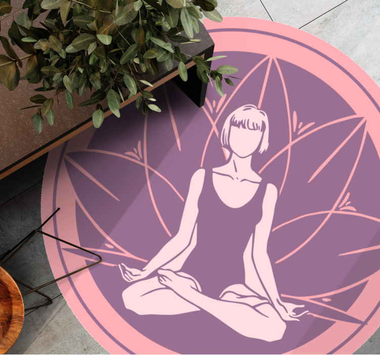Dingin meditasyon sembolü mandala pvc halı - TenStickers