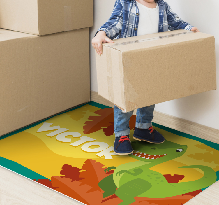 Adı ile dinozor vinil halı - TenStickers