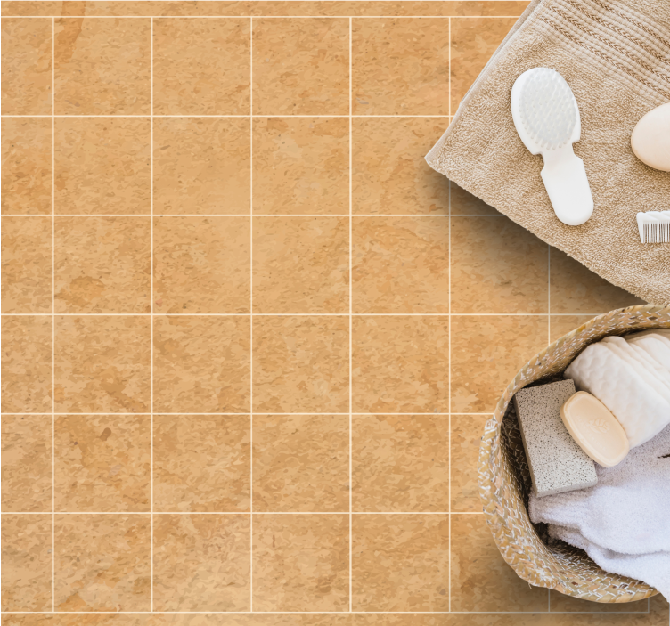 Doğal bej görünüm taş etkisi pvc halı - TenStickers